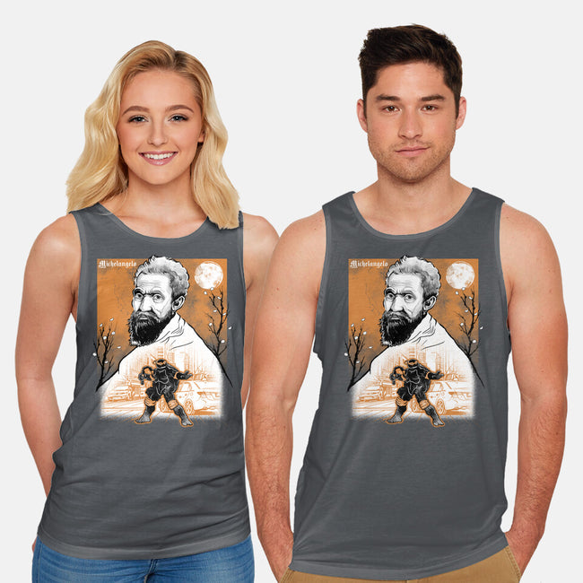 Renaissance Ninja Michelangelo Sumi-E-Unisex-Basic-Tank-Astrobot Invention
