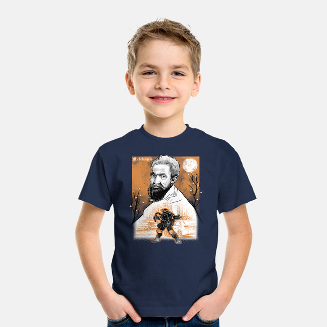 Renaissance Ninja Michelangelo Sumi-E-Youth-Basic-Tee-Astrobot Invention