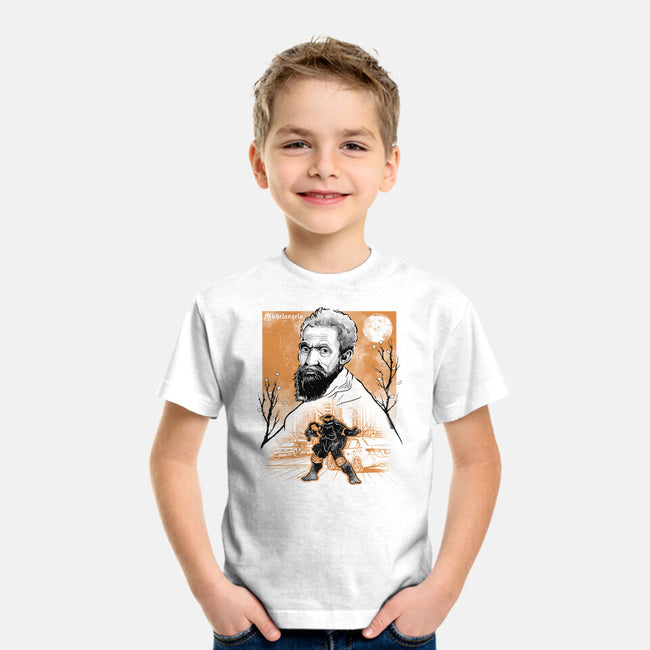 Renaissance Ninja Michelangelo Sumi-E-Youth-Basic-Tee-Astrobot Invention