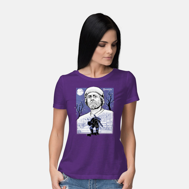 Renaissance Ninja Donatello Sumi-E-Womens-Basic-Tee-Astrobot Invention