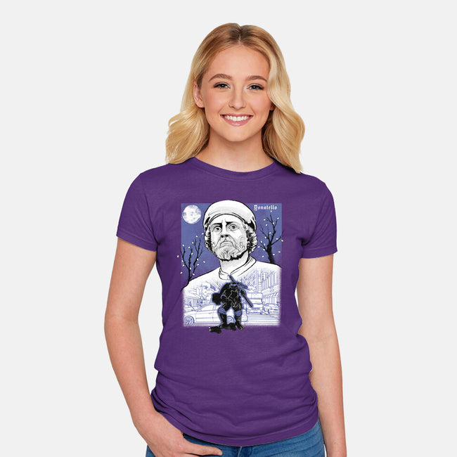 Renaissance Ninja Donatello Sumi-E-Womens-Fitted-Tee-Astrobot Invention