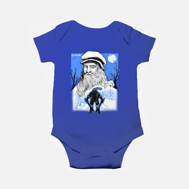 Renaissance Ninja Leonardo Sumi-E-Baby-Basic-Onesie-Astrobot Invention