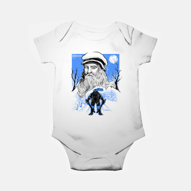 Renaissance Ninja Leonardo Sumi-E-Baby-Basic-Onesie-Astrobot Invention