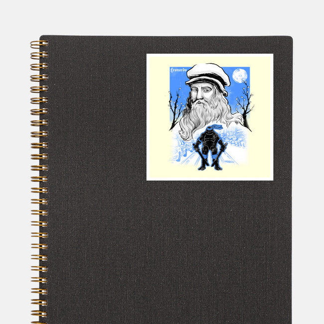 Renaissance Ninja Leonardo Sumi-E-None-Glossy-Sticker-Astrobot Invention