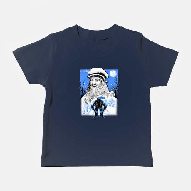 Renaissance Ninja Leonardo Sumi-E-Baby-Basic-Tee-Astrobot Invention