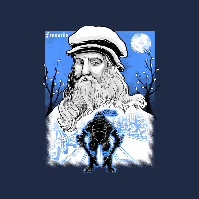 Renaissance Ninja Leonardo Sumi-E-Womens-Basic-Tee-Astrobot Invention