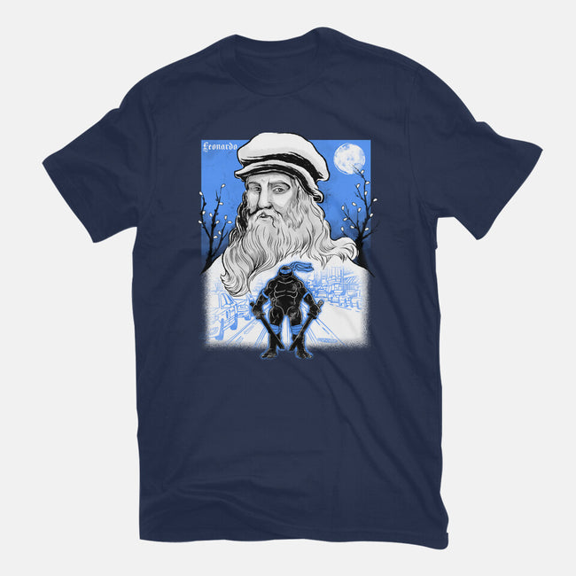 Renaissance Ninja Leonardo Sumi-E-Womens-Basic-Tee-Astrobot Invention