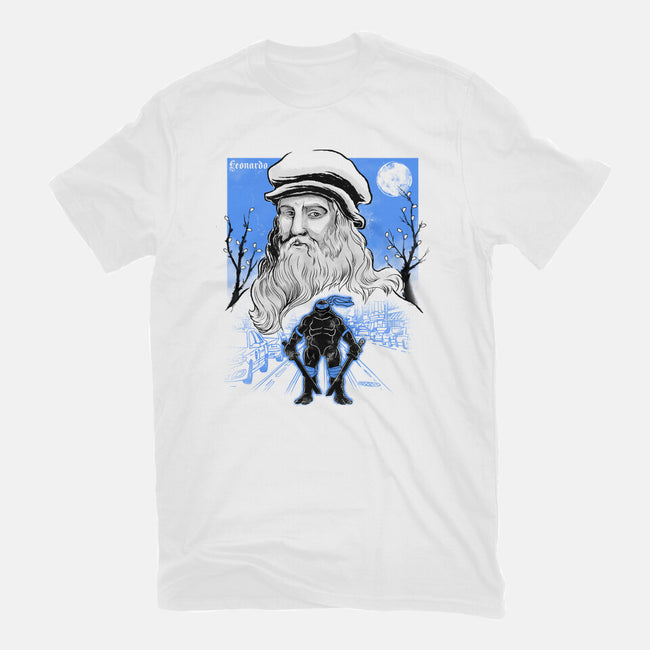 Renaissance Ninja Leonardo Sumi-E-Womens-Basic-Tee-Astrobot Invention