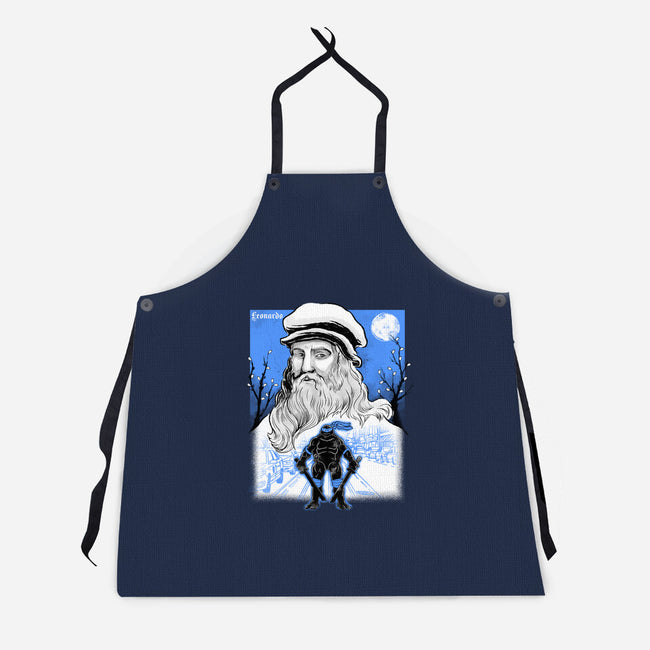 Renaissance Ninja Leonardo Sumi-E-Unisex-Kitchen-Apron-Astrobot Invention