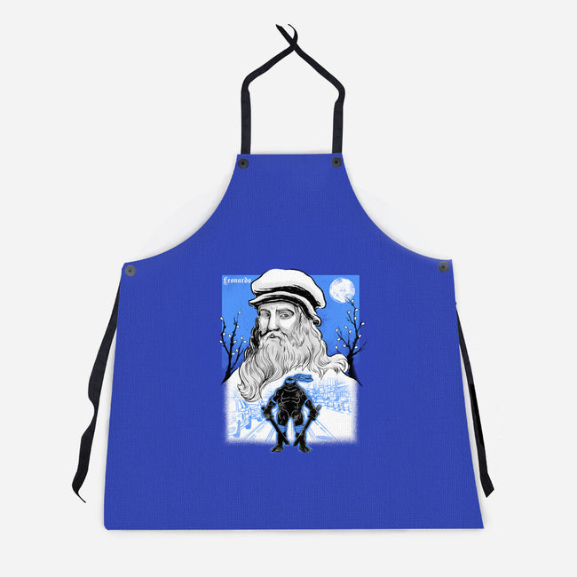 Renaissance Ninja Leonardo Sumi-E-Unisex-Kitchen-Apron-Astrobot Invention