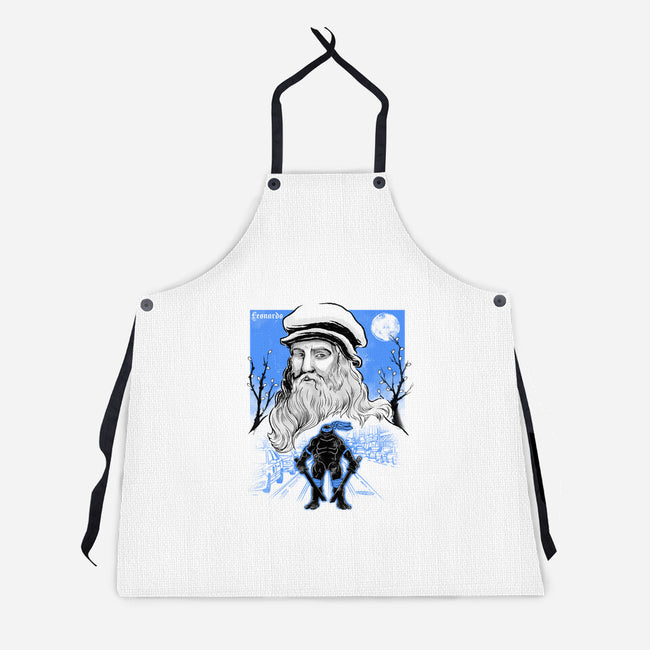 Renaissance Ninja Leonardo Sumi-E-Unisex-Kitchen-Apron-Astrobot Invention