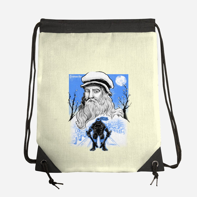 Renaissance Ninja Leonardo Sumi-E-None-Drawstring-Bag-Astrobot Invention