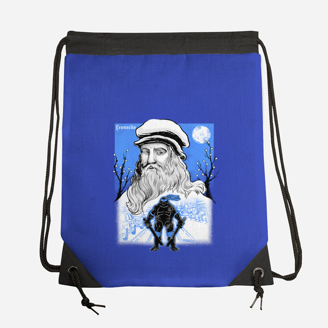 Renaissance Ninja Leonardo Sumi-E-None-Drawstring-Bag-Astrobot Invention