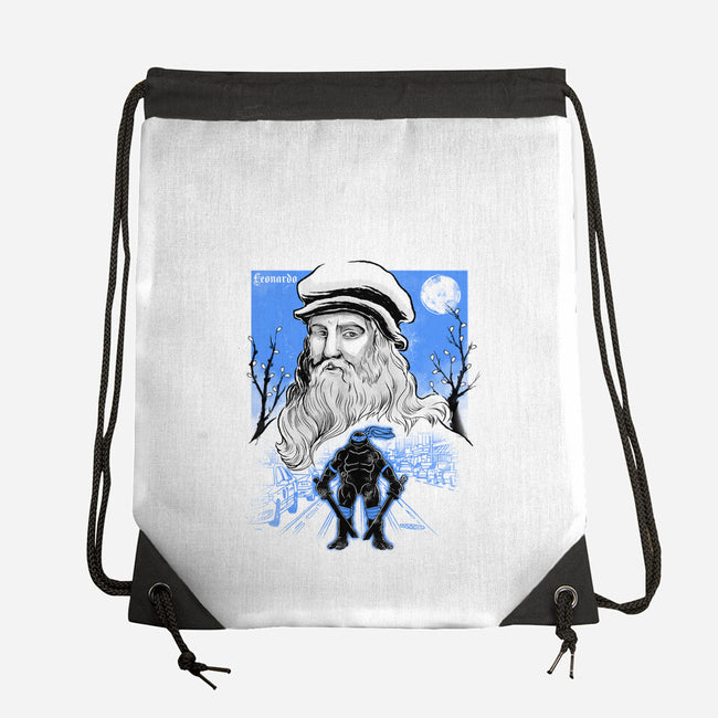 Renaissance Ninja Leonardo Sumi-E-None-Drawstring-Bag-Astrobot Invention