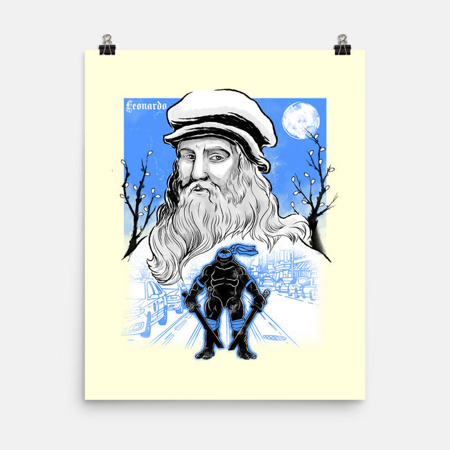 Renaissance Ninja Leonardo Sumi-E-None-Matte-Poster-Astrobot Invention
