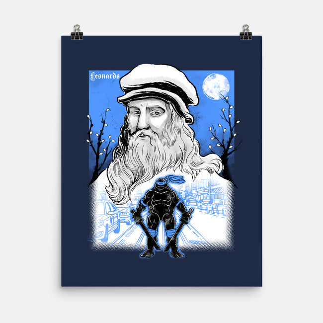 Renaissance Ninja Leonardo Sumi-E-None-Matte-Poster-Astrobot Invention