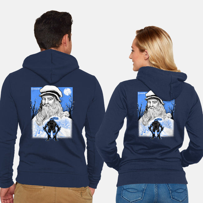 Renaissance Ninja Leonardo Sumi-E-Unisex-Zip-Up-Sweatshirt-Astrobot Invention
