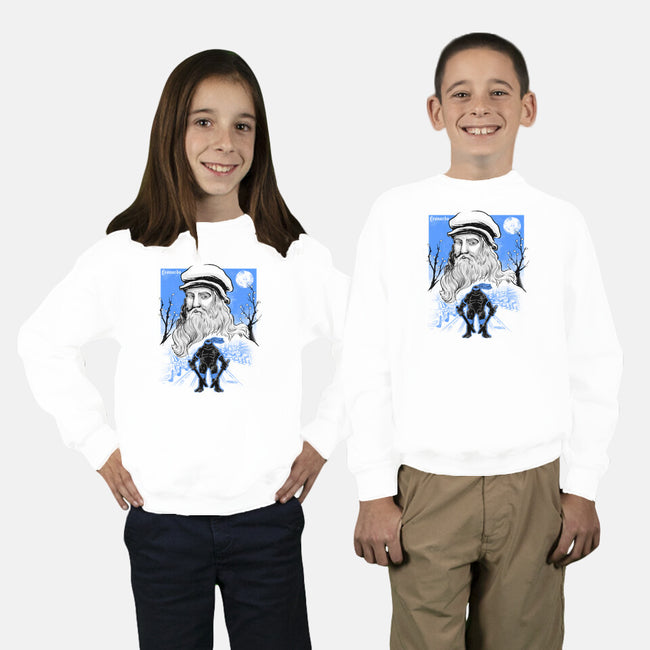 Renaissance Ninja Leonardo Sumi-E-Youth-Crew Neck-Sweatshirt-Astrobot Invention