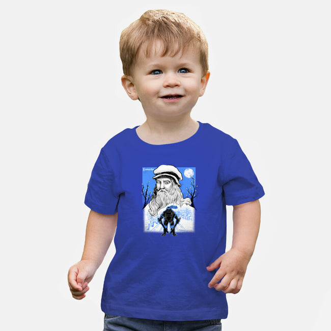 Renaissance Ninja Leonardo Sumi-E-Baby-Basic-Tee-Astrobot Invention