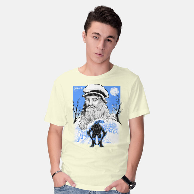 Renaissance Ninja Leonardo Sumi-E-Mens-Basic-Tee-Astrobot Invention