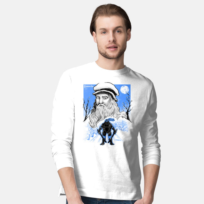 Renaissance Ninja Leonardo Sumi-E-Mens-Long Sleeved-Tee-Astrobot Invention