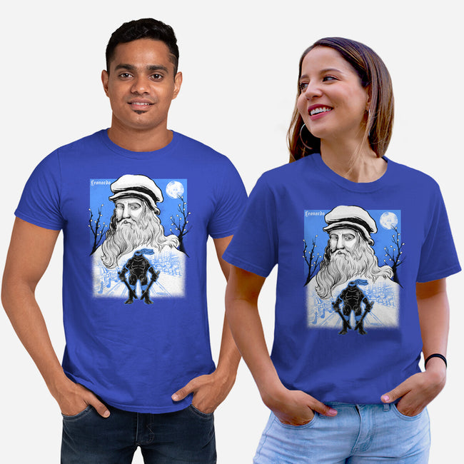 Renaissance Ninja Leonardo Sumi-E-Unisex-Basic-Tee-Astrobot Invention