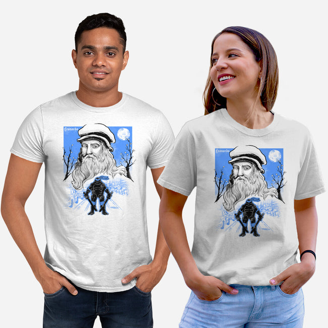 Renaissance Ninja Leonardo Sumi-E-Unisex-Basic-Tee-Astrobot Invention