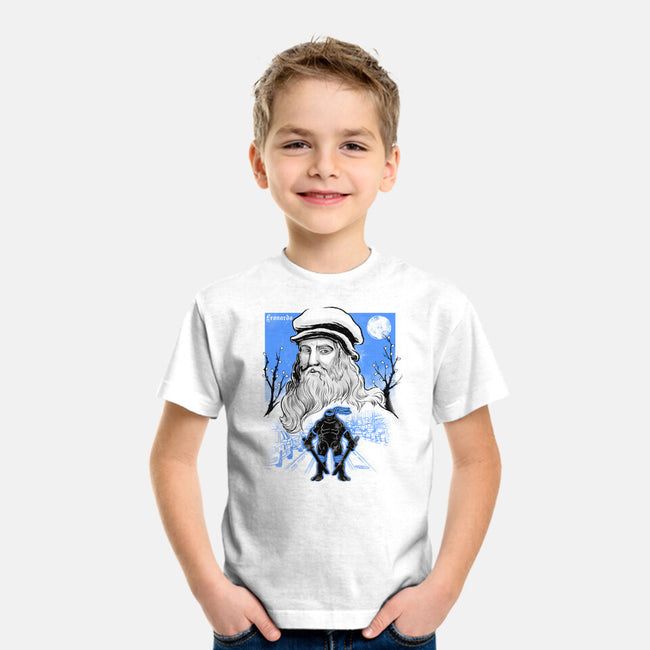Renaissance Ninja Leonardo Sumi-E-Youth-Basic-Tee-Astrobot Invention