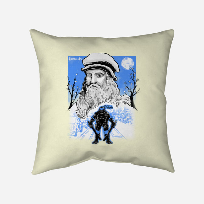 Renaissance Ninja Leonardo Sumi-E-None-Removable Cover w Insert-Throw Pillow-Astrobot Invention