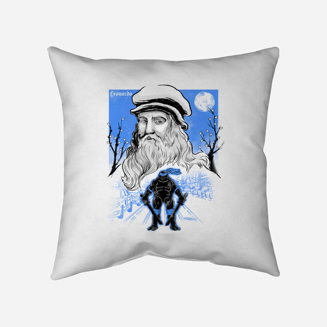 Renaissance Ninja Leonardo Sumi-E-None-Removable Cover w Insert-Throw Pillow-Astrobot Invention