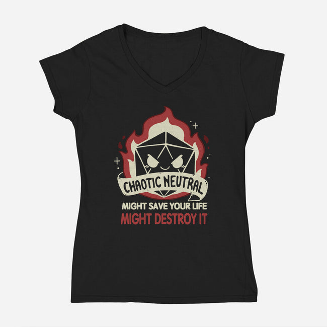 Chaotic Caos-Womens-V-Neck-Tee-Vallina84