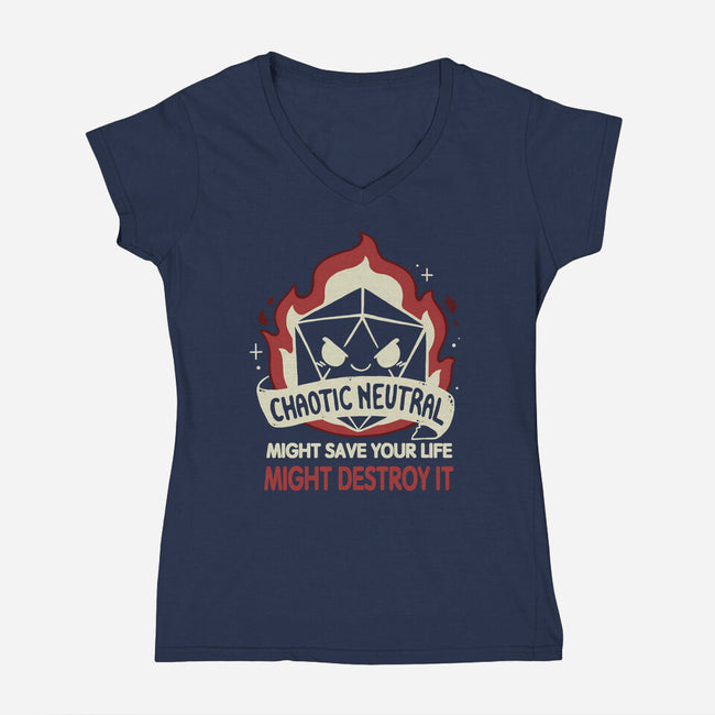 Chaotic Caos-Womens-V-Neck-Tee-Vallina84