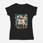 Starry Busters-Womens-V-Neck-Tee-zascanauta