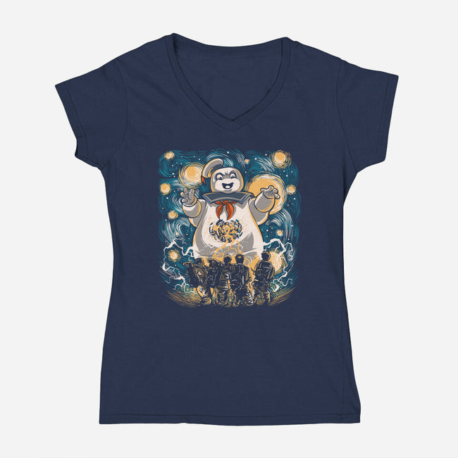 Starry Busters-Womens-V-Neck-Tee-zascanauta
