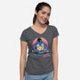 Rather Be Sleeping-Womens-V-Neck-Tee-glitchygorilla