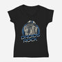 Droids Rock-Womens-V-Neck-Tee-glitchygorilla