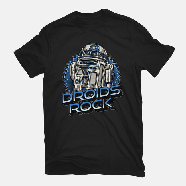 Droids Rock-Womens-Basic-Tee-glitchygorilla