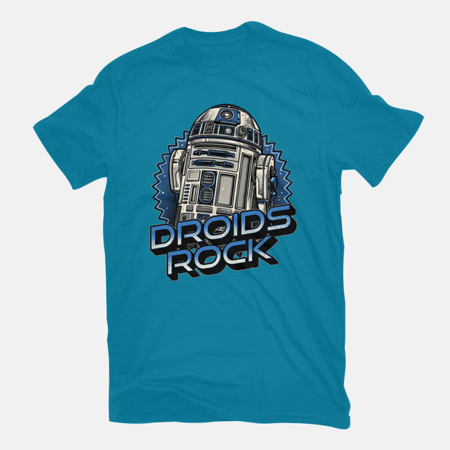 Droids Rock-Womens-Basic-Tee-glitchygorilla