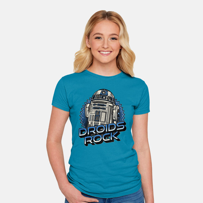 Droids Rock-Womens-Fitted-Tee-glitchygorilla