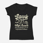 Saw's BBQ-Womens-V-Neck-Tee-Wheels