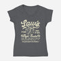 Saw's BBQ-Womens-V-Neck-Tee-Wheels