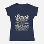 Saw's BBQ-Womens-V-Neck-Tee-Wheels