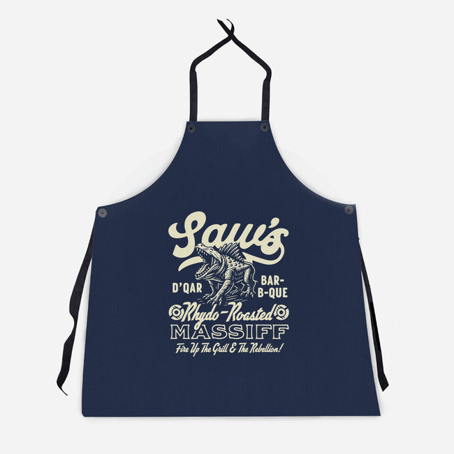 Saw's BBQ-Unisex-Kitchen-Apron-Wheels