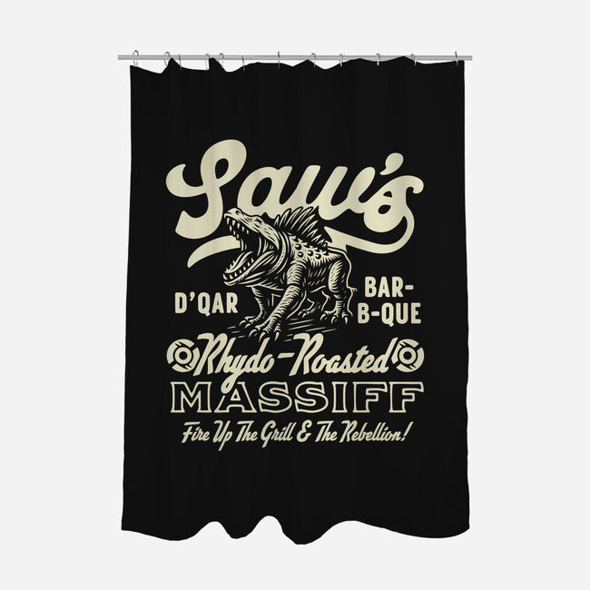 Saw's BBQ-None-Polyester-Shower Curtain-Wheels