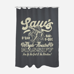 Saw's BBQ-None-Polyester-Shower Curtain-Wheels