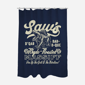 Saw's BBQ-None-Polyester-Shower Curtain-Wheels