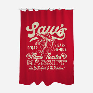Saw's BBQ-None-Polyester-Shower Curtain-Wheels