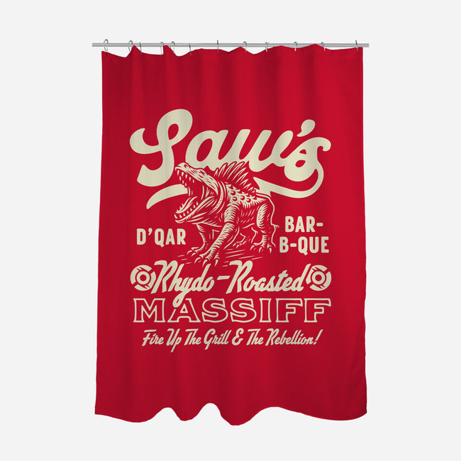 Saw's BBQ-None-Polyester-Shower Curtain-Wheels