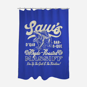 Saw's BBQ-None-Polyester-Shower Curtain-Wheels