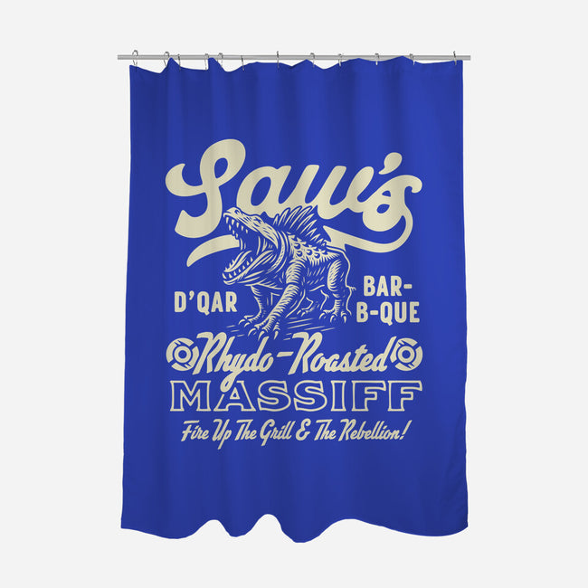Saw's BBQ-None-Polyester-Shower Curtain-Wheels